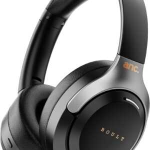 Boult Newly Launched Anchor Bluetooth Wireless Over Ear Headphones with Mic, Active Noise Cancellation, 72H Playtime, AUX Option, Type-C Fast Charging, 40mm Bass Drivers, IPX5, Gaming ANC Headphones.